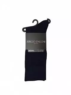 Однотонные носки из шелковистого модала и нейлона темно-синего цвета Sergio Dallini RTSDS805-2
